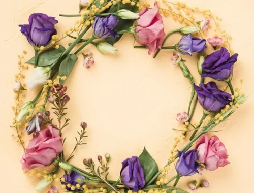 Mesh flower wreath