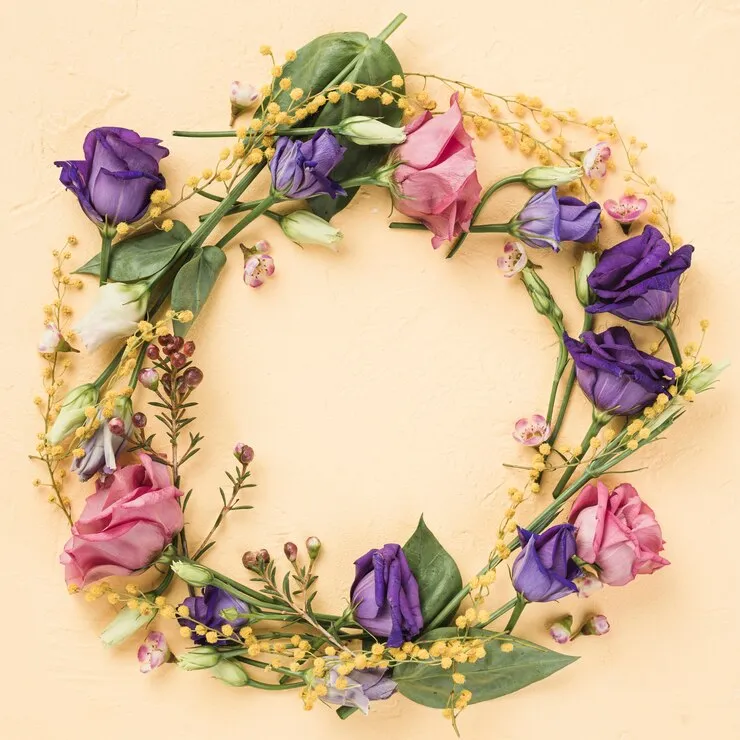 Mesh flower wreath